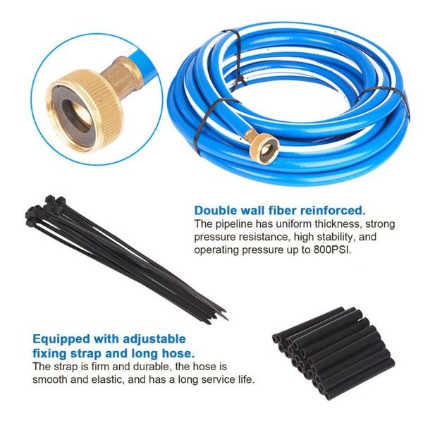 

watering equipments 10m connector heavy sprinkler hose misting cooling tube easy to install brass nozzles anti-uv used in gardens water park