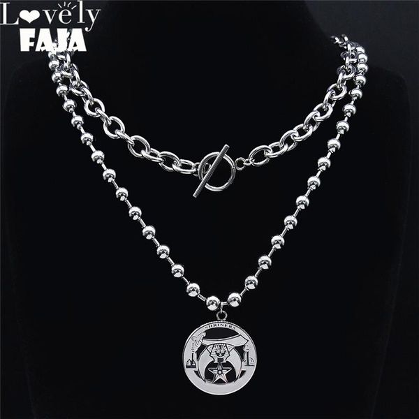 

pendant necklaces 2pcs hip hop egyptian pharaoh moon stainlessÂ steel necklace for women silver color jewelry collares n2231s03