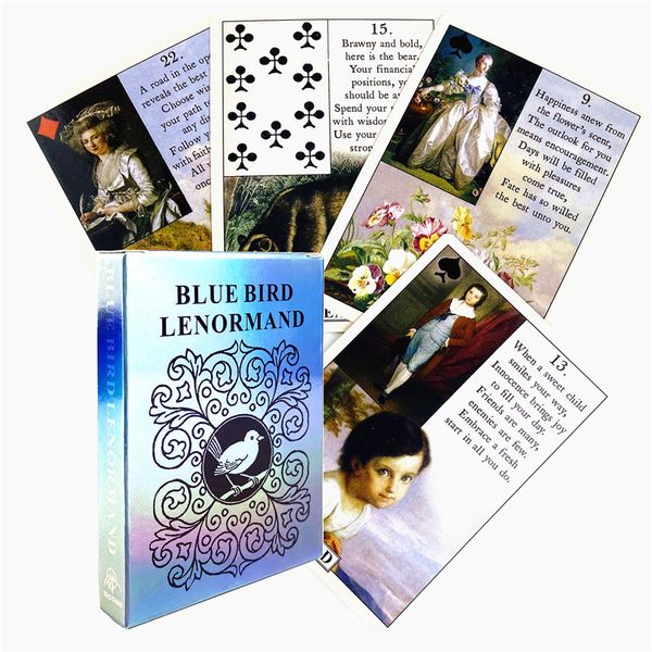 

new 2021 blue bird lenormand oracles fate divination english tarot deck card board game for playing