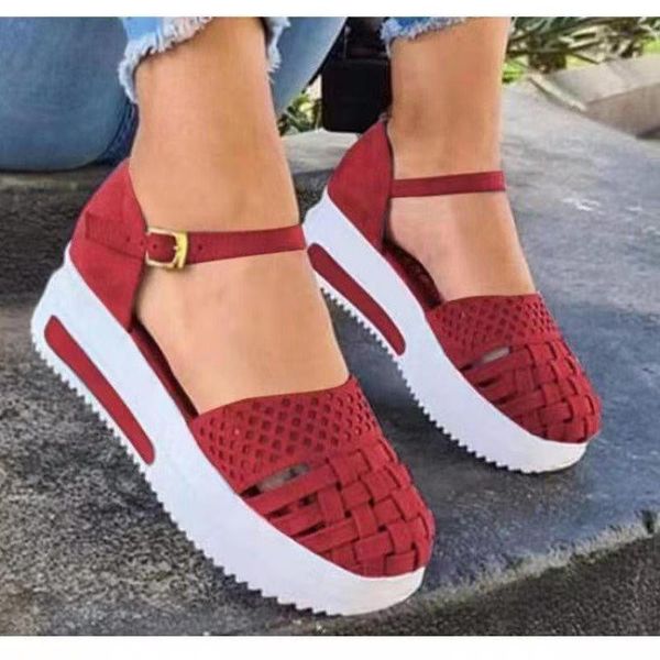 

sandals women hollow out summer flat heels female casual sewing shoes platform ladies sandaliashjn 2021, Black