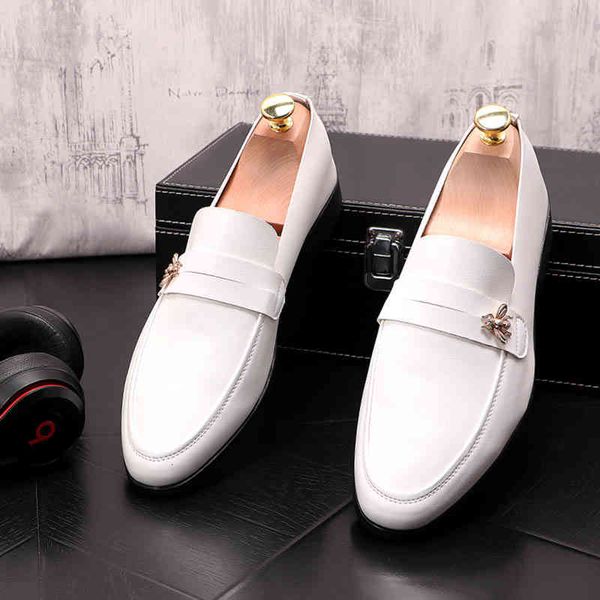 

dress shoes designer men fashion white black prom slip on flats loafer male homecoming wedding sapato social masculino hyjs
