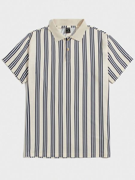 

men striped pattern polo shirt z0ap#, White;black