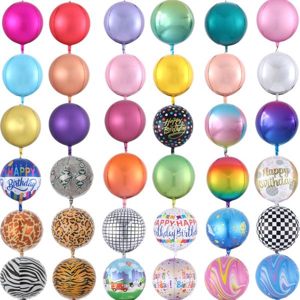 

party decoration 3pcs 4d foil helium balloons 10/18/22 inch air rainbow metallic wedding birthday kids toy balloon