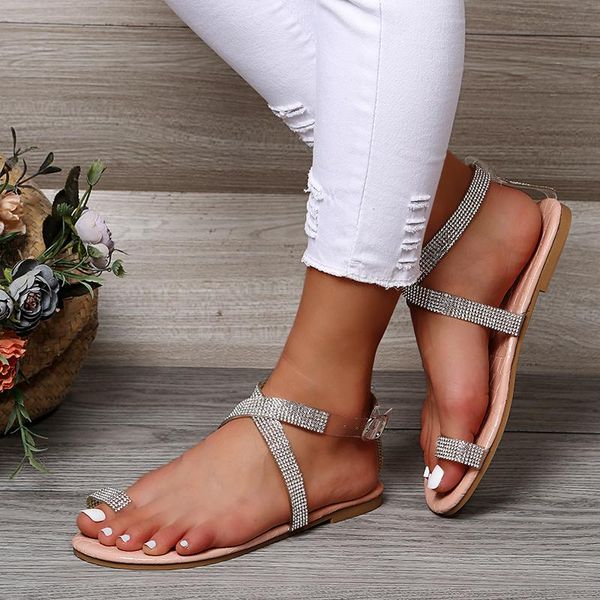 

sandals slides women 2021 roman style fashion all-match toe flats shallow leopard print buckle strap casual slippers shoes, Black