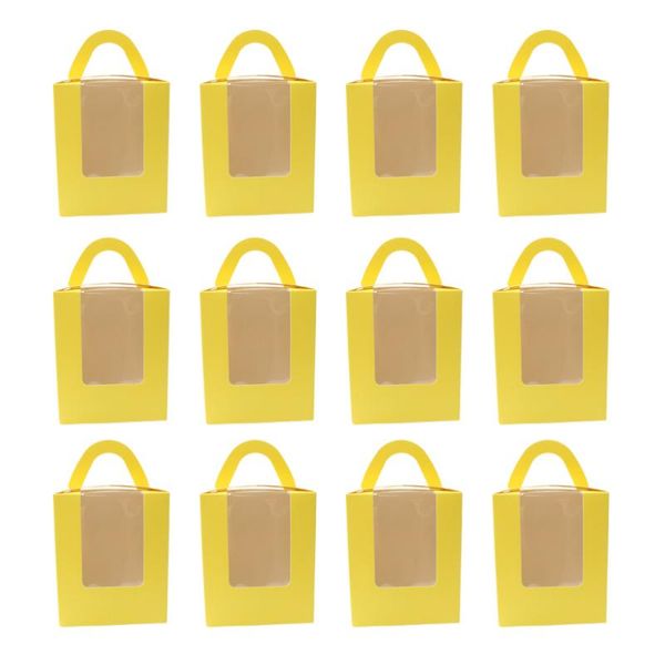 

pcs handle cupcake boxes containers with pvc window/cardboard insert and bottom bracket(red) gift wrap