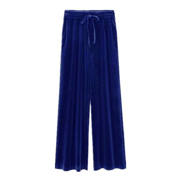 

plus size pants 2021 winter women velvet long wide leg pants,autumn solid trousers,black blue gray velour bottoms l-6xl 7xl