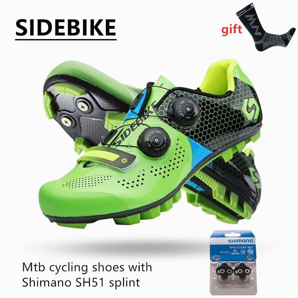 

cycling footwear sidebike men's mountain biking mtb shoes, ultra-light and wear-resistant athletic shoes for racing, carbon,mtb, Black