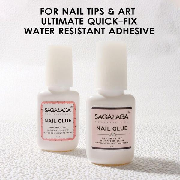

nail gel 5pcs 8ml fast drying tips glue full cover fake nails extension adhesive polish press on private label, Red;pink