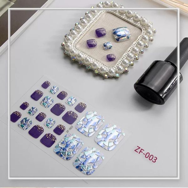 Adesivi per unghie dei piedi Crystal Glister per Nail Art 22 punte Moda Donna Ragazze Estate Nails Decalcomanie per adesivi per piedi