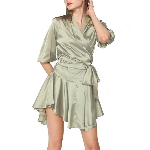 

casual dresses 2021 summer unique design ladies dress brand pure color irregular stitching slim comfortable gown vestidos, Black;gray