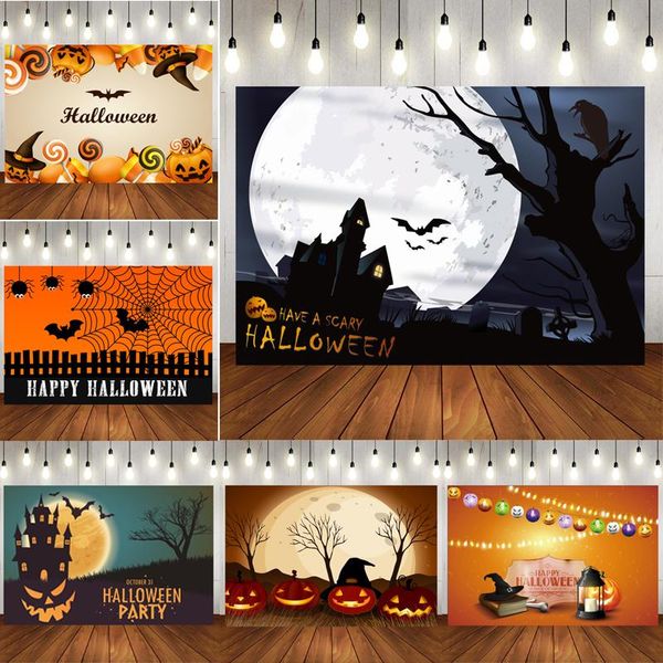 

party decoration halloween moon pumpkin lollipops backdrops for po customize haunted house tapestry kids pography decor wholesale