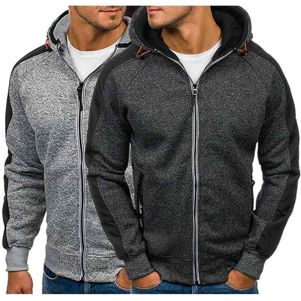 

new men's cardigan hooded sweater in autumn and winter, Black