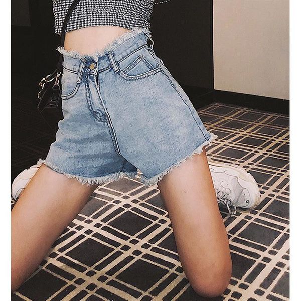 

women's jeans high waist denim shorts 2021 ripped for women plus size stretch, Blue