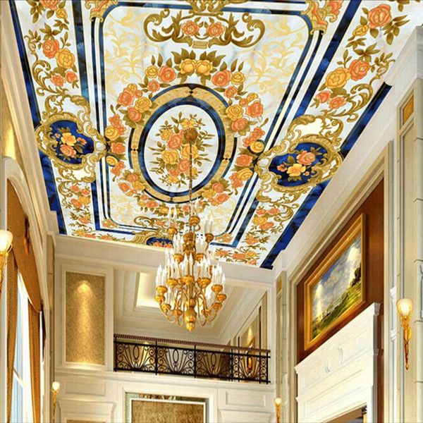 

wallpapers custom wall cloth wallpaper murals 3d european style flower pattern living room bedroom ceiling mural papers home decor