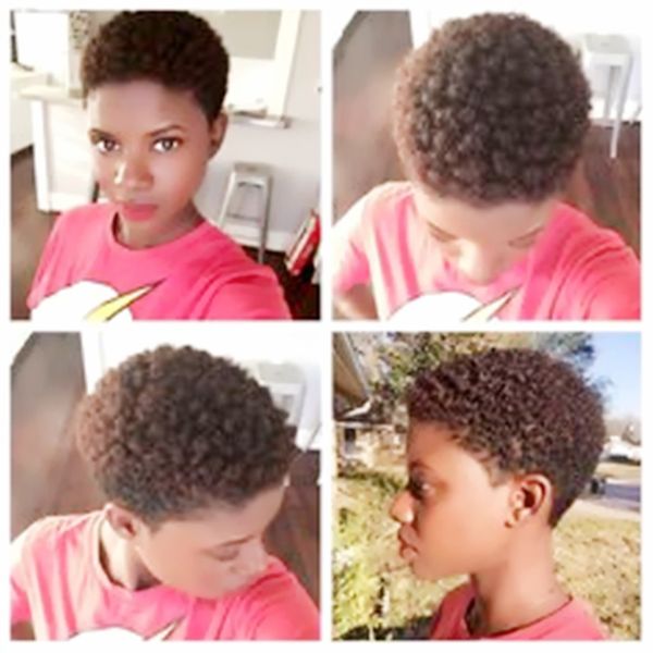 

human hair short curly afro kinky wig pixie cut machine made full none lace front wigs for women, Black;brown