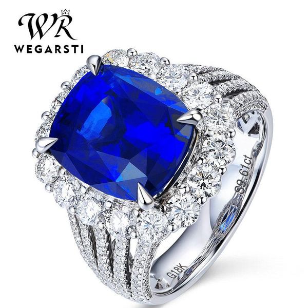 

cluster rings wegarsti simulated emerald ring 925 sterling silver for women engagement gemstones fashion jewelry 2021, Golden;silver