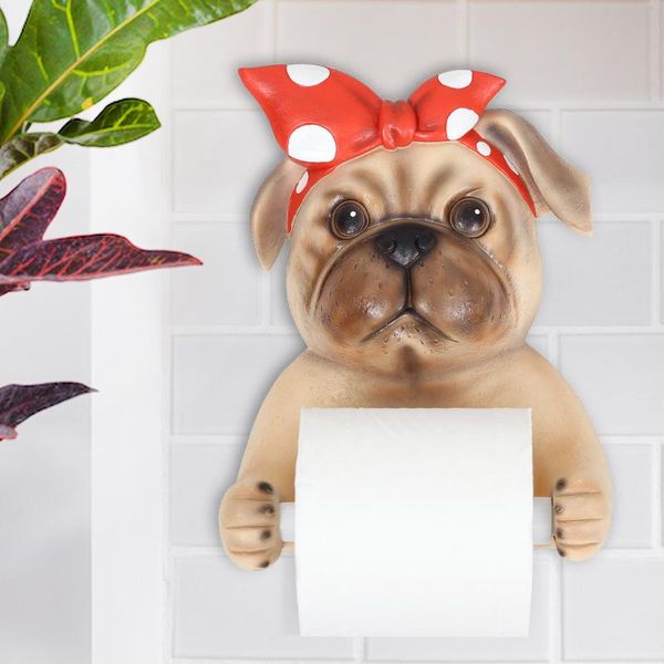 

toilet paper holders resin cartoon dog animal shape wall hanging tissue case creativity towel tube seat 3d dispenser rack