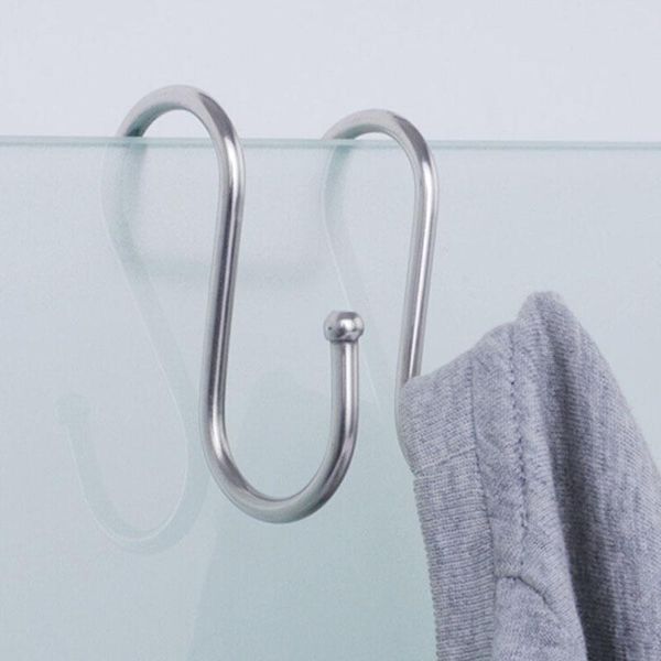 

hooks & rails bathroom kitchen storage hook stainless steel double s shaped box accessory hanging bag for wall and door