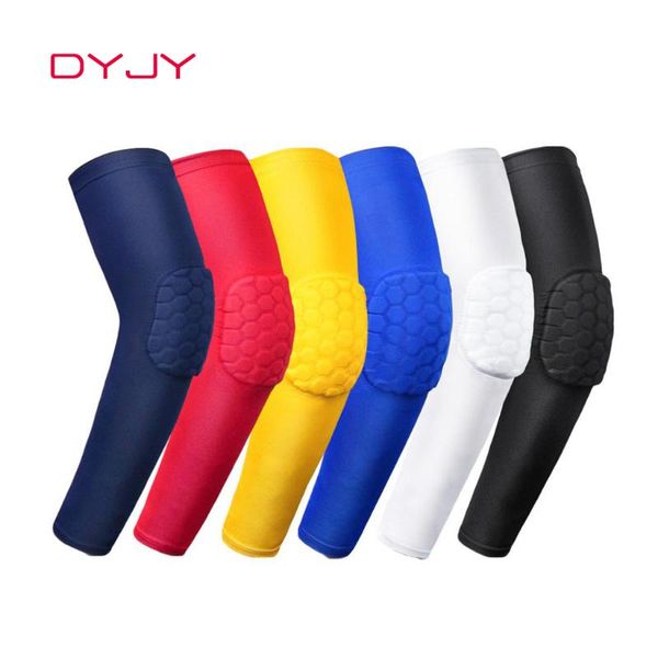

pc honeycomb basketball elbow support pads brace for fitness protector elastic arm compression sleeves volleyball & knee, Black;gray
