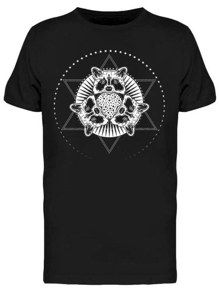 

Trio Head Adorable Raccoon Tee Men's -Image by Shutterstock, White;black