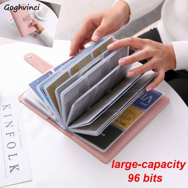 

card holders business women large-capacity 96 bits back s cases simple fashion multi-function portable id bags korean, Brown;gray