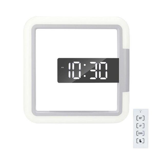 

wall clocks 3d led digital clock alarm mirror hollow watch table temperature