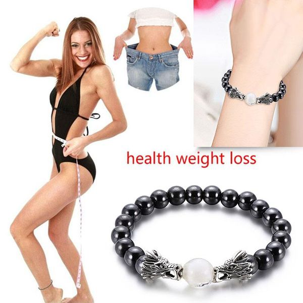 

tennis bio magnetic dragon weight loss bracelet beaded multicolor carpal tunnel therapy simple, Golden;silver