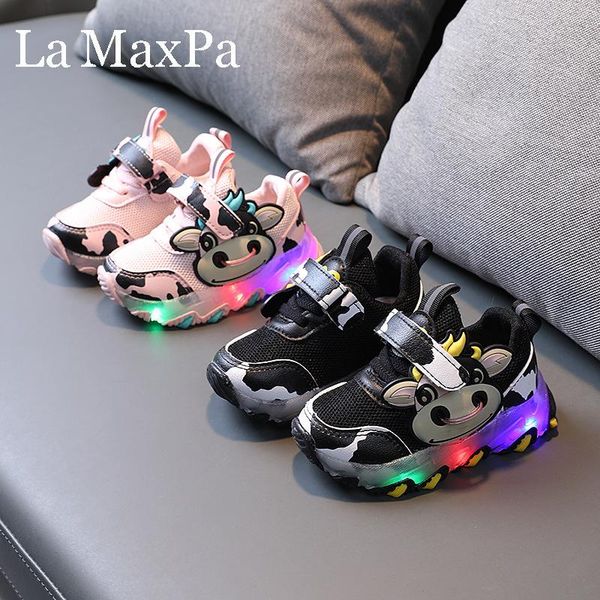 

glowing sneakers for kids toddler girls shoes breathable led boy 2021 illuminated krasovki light up athletic & outdoor, Black