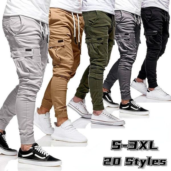 

men's pants fashion overalls outdoor sports climbing combat multi-pocket solid color elastic rope casual, Black