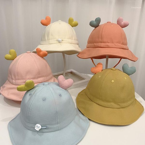 

caps & hats 1-3t baby double love sun cap brimmed hat spring summer kids boy girl toddler children enfant bucket1, Yellow