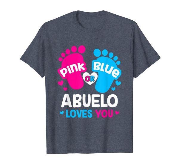 

pink or blue abuelo loves you t-shirt gender reveal baby gif, White;black