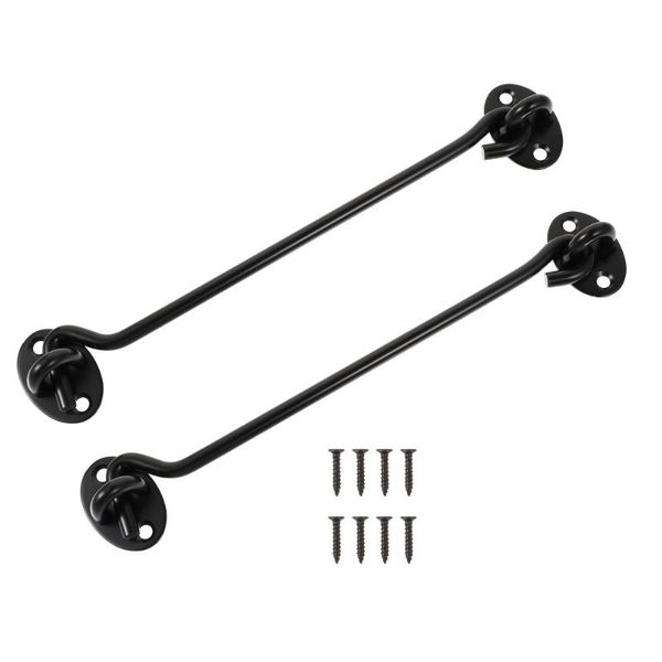 

hooks & rails 2pcs professional window catch lock hook durable black