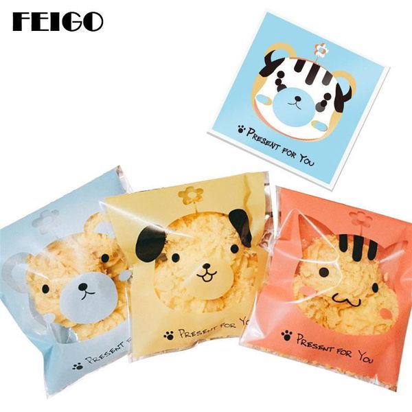 

baking moulds feigo 50pcs/set cute gifts bags christmas cookie packaging self-adhesive plastic for biscuits candy cake bag f301