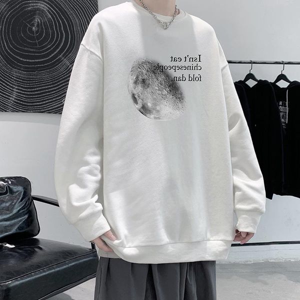 

men's hoodies & sweatshirts 2021 autumn and winter loose casual fashion korean version of pure cotton long-sleeved personality sweater, Black