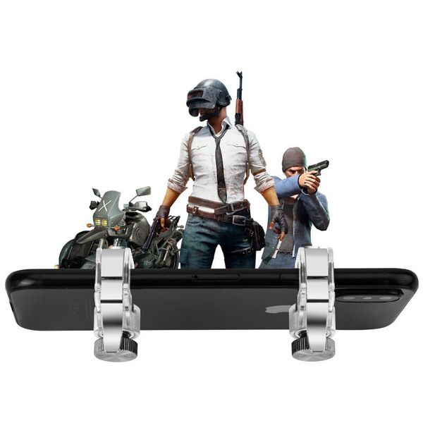 

game controllers & joysticks metal phone gamepad trigger fire l1 r1 button aim key smart phones games l1r1 shooter controller pubg for