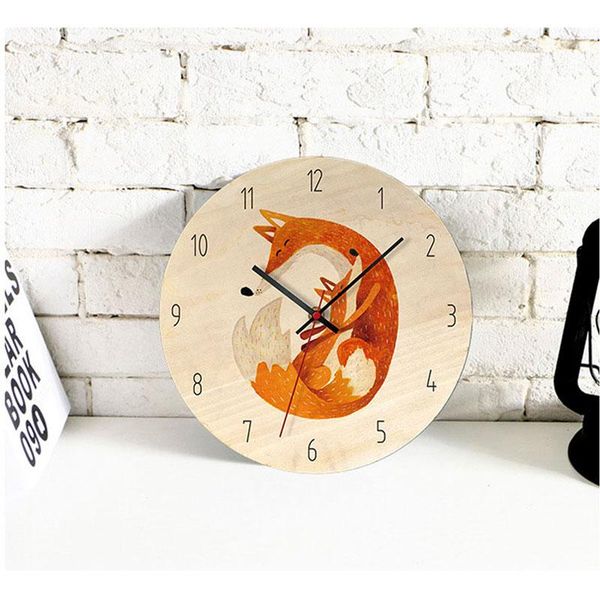 

wall clocks cartoon clock home decoration retro creative simple wooden