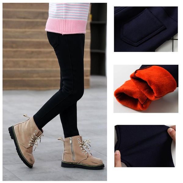 

trousers 2021 toddler girl thicken keep warm breathable pants girls autumn winter 3-8 years leggings kids party casual, Blue