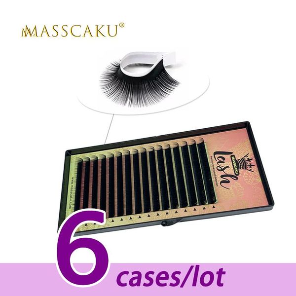 

cases/lot factory price individual classic makeup eyelash extensions fans-making matte black soft natural false eyelashes