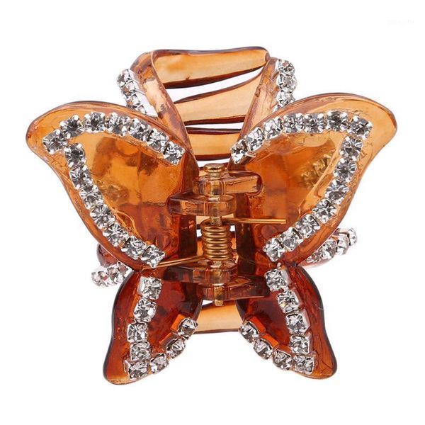 

vintage women ladies butterfly flower rhinestone hairpin claw clip bridal jewelry headwear accessories female decor supplies1