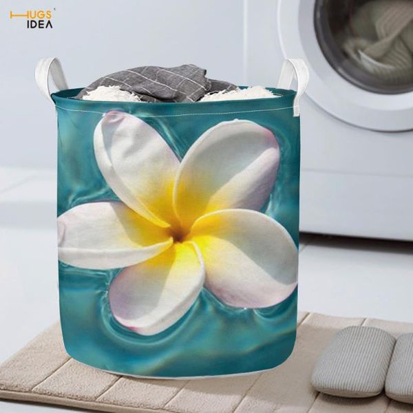 

color plumeria print laundry basket toys storage hamper home bathroom sundries sorter organizer washable folding container & organization