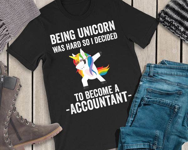 

Accountant T Shirt Gift - Unicorn Accountant Student Gift Tee Shirt For Women, White;black