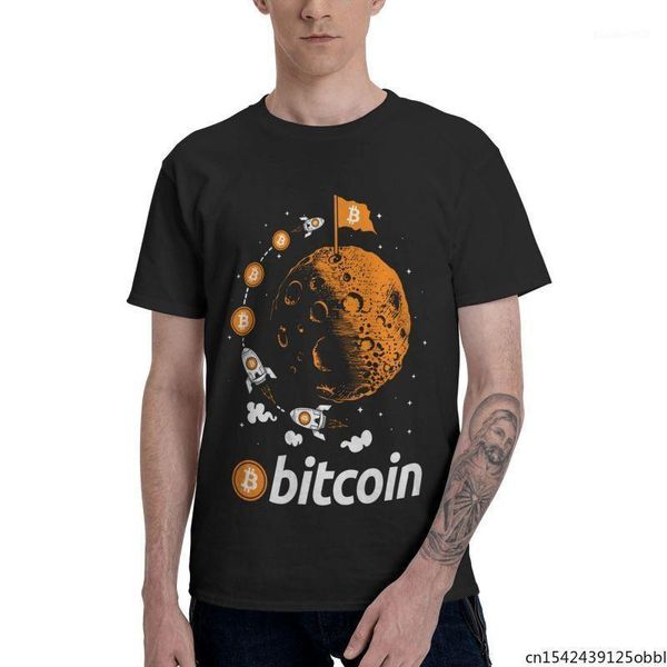 

men's t-shirts to the moon men harajuku t shirt short sleeve crypto cryptocurrency blockchain btc cool lycra casual size m-5x, White;black