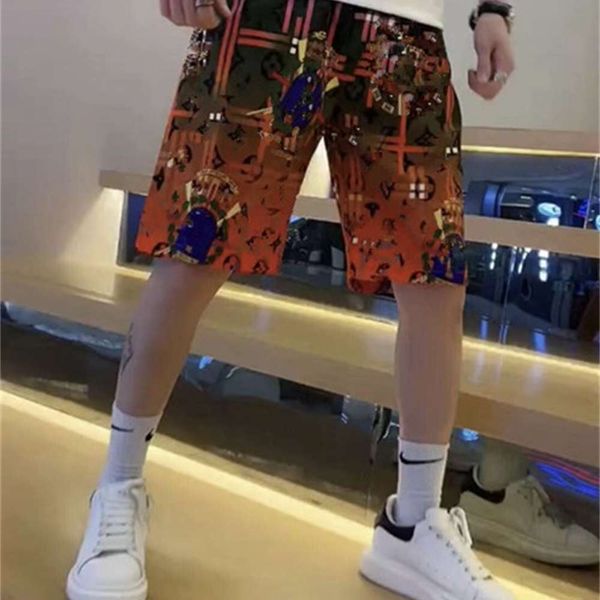 

brand design celebrity shorts beach pants digital printing strong waterproof ability lvv, White;black