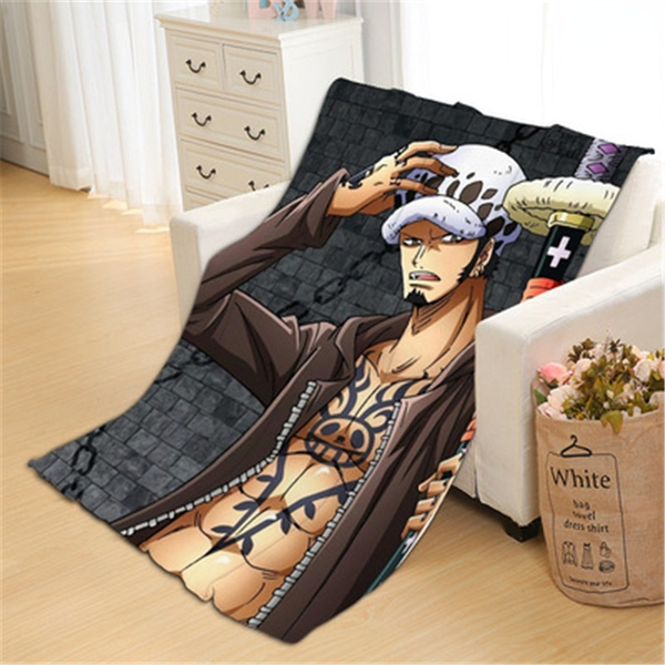 

cloocl comics one piece print flannel blankets shawl office air conditioning nap travel blanket 3d keep warm shawls
