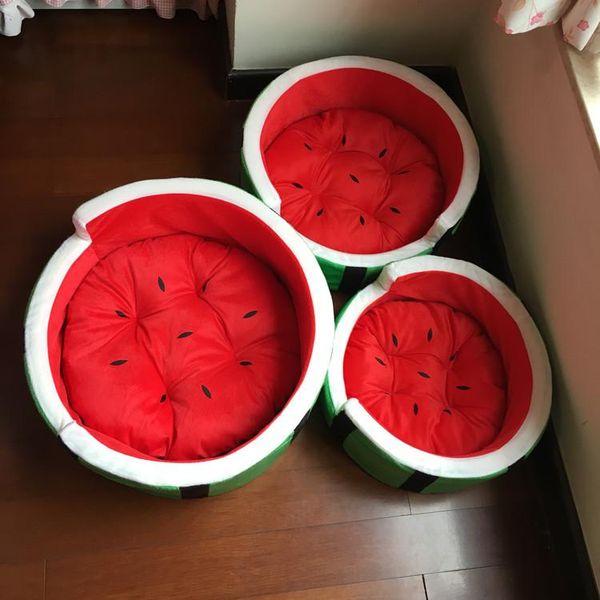 

watermelon cat dog pet house sofa bed kennel winter fleece warm puppy mat cushion nest funny chihuahua s, m, l kennels & pens