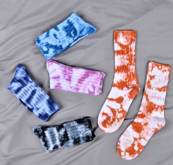 Batik-Damensocke, dicke Linie, Standard-Socken für Damen, bunt, Happy Crew Sox, Paare, Baumwolle, trendige Herbst-Winter-Socken