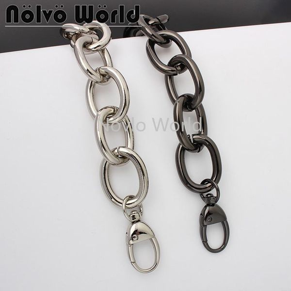 

bag parts & accessories 1-5 pieces 45-60-100-120cm 28mm width silver gun black color big size aluminum chains for women fashion handbag