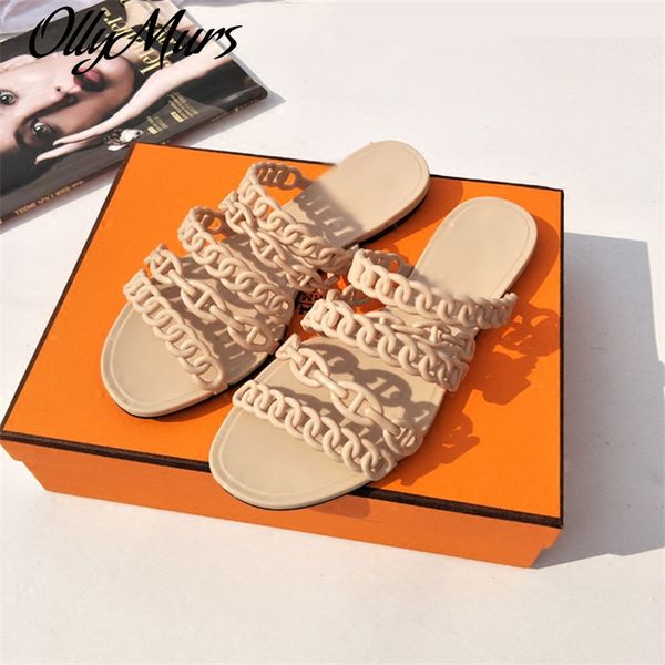 

70% off wholesale sandals flip-flops ollymurs shoes woman slides slippers designer plastic patent leather casual flats outdoor women beach, Black