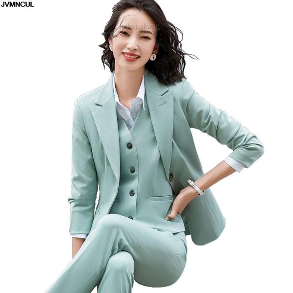 

women's two piece pants purple green blazer vest and pant 3 pieces set women suits office lady formal business work career uniform desi, White