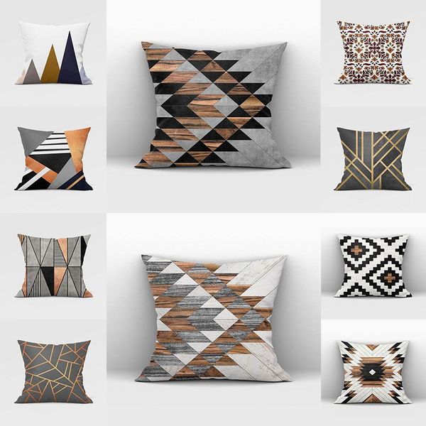 

pillow case 45*45 wood background marble throw ethnic tribal pattern cushion covers for home sofa chair decorative pillowcase